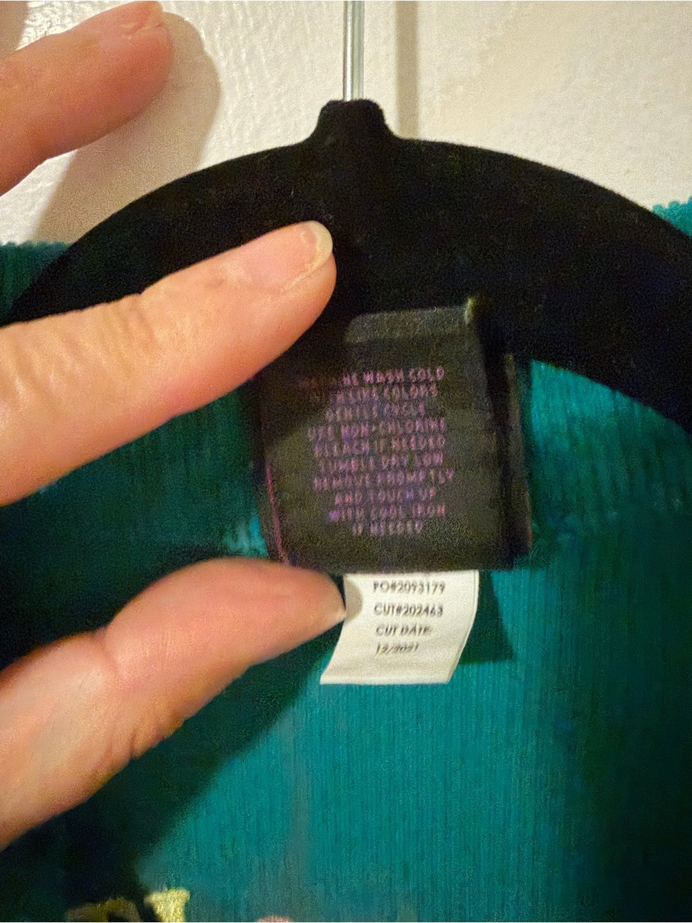 Hello Kitty Teal Corduroy Button-Down Shirt with Colorful Back Graphic - Picture 7 of 8